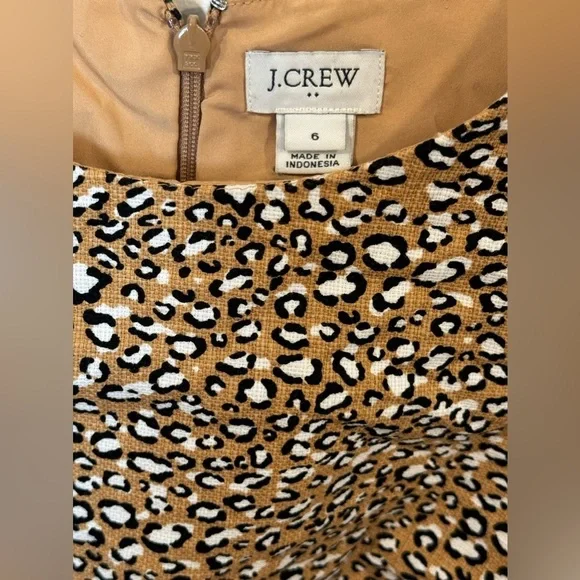 J. Crew Leopard Print Sheath Dress Size 6 - Picture 6 of 12